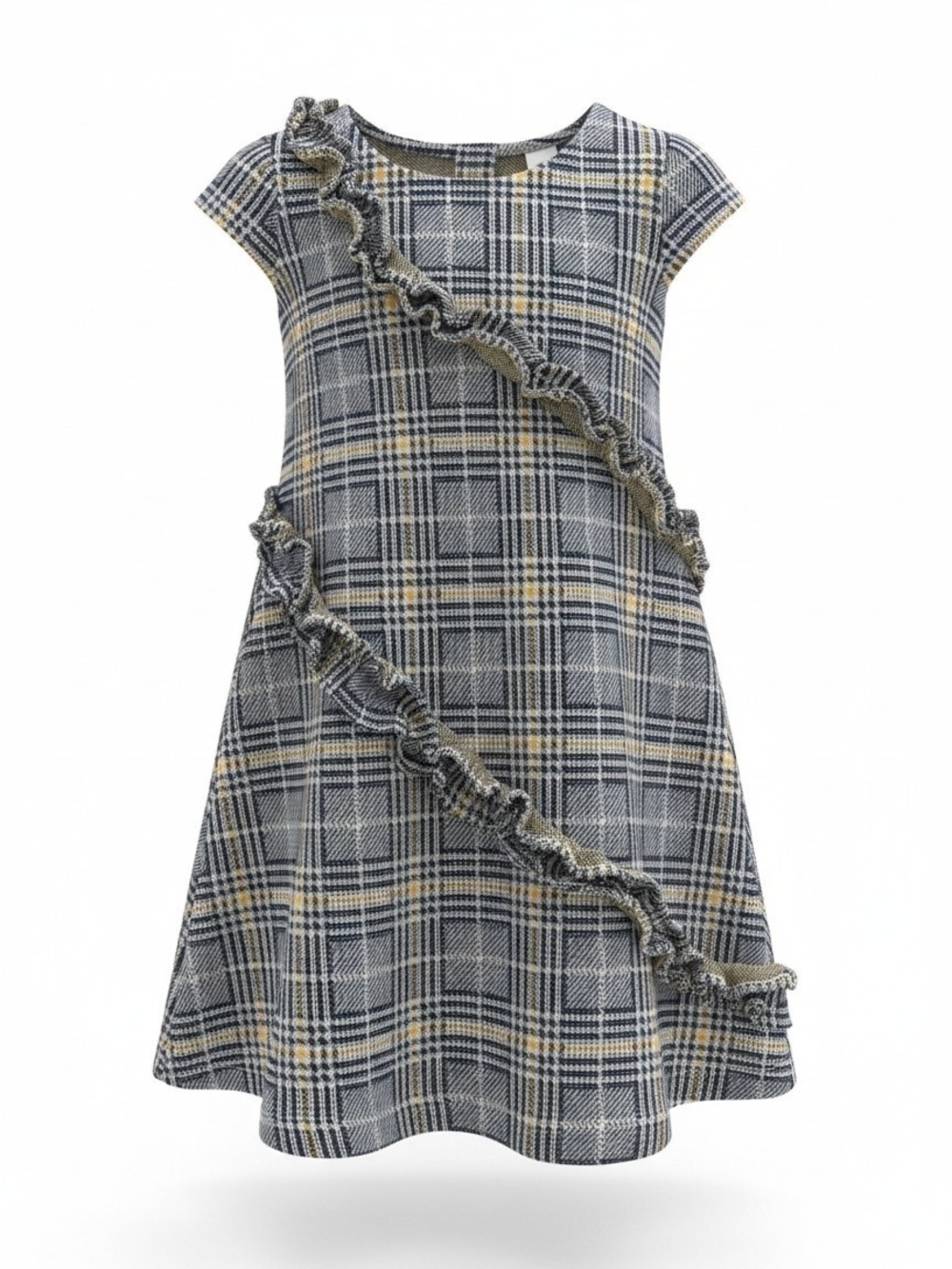 JANIE AND JACK | Plaid Ruffle Cap Sleeve Cotton Sweater Dress Preppy Fall | 4